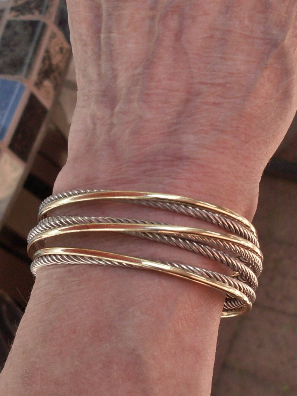 Retired David Yurman Crossover Multi-Row Cuff Bracelet - DY Box - Pouch - Ribbon
